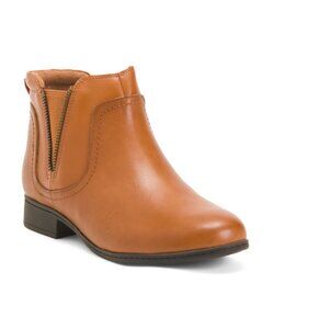 COBB HILL ROCKPORT Black Leather Crosbie Panel Comfort Boots